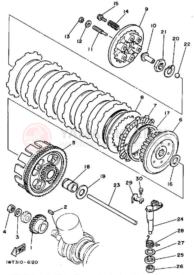 Schemat "sprzęgło" do Yamaha BANSHEE YFZ350W