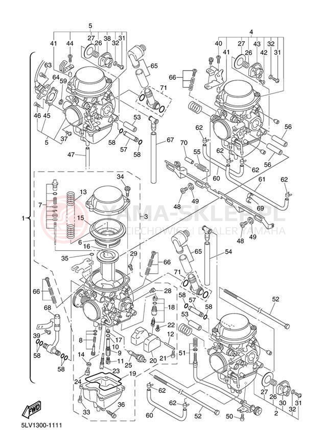 Schemat "Gaźnik" do Yamaha FZ1 FZS1000N/FZS1000NC
