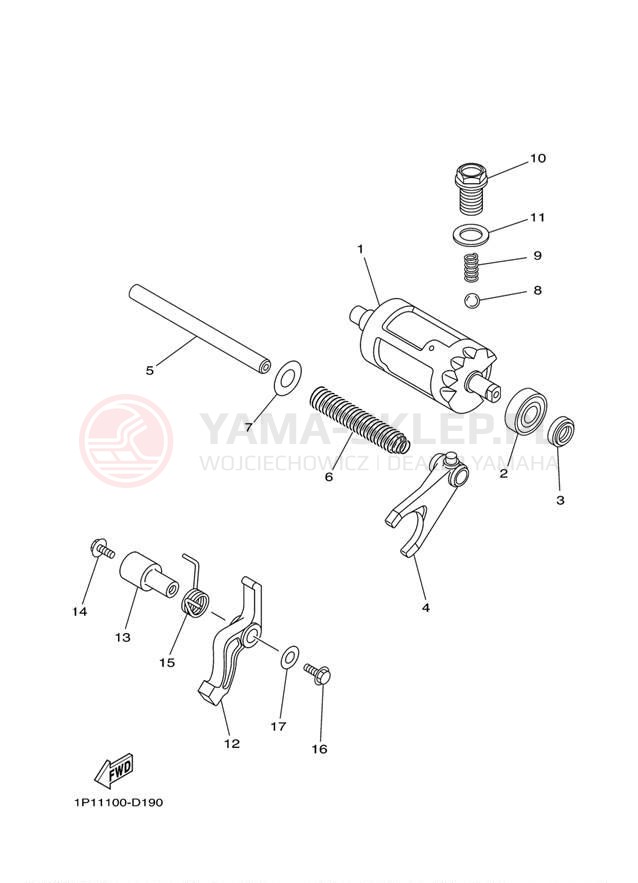 Schemat "Wodziki, automat" do Yamaha WOLVERINE 450 4WD YFM45FXZW