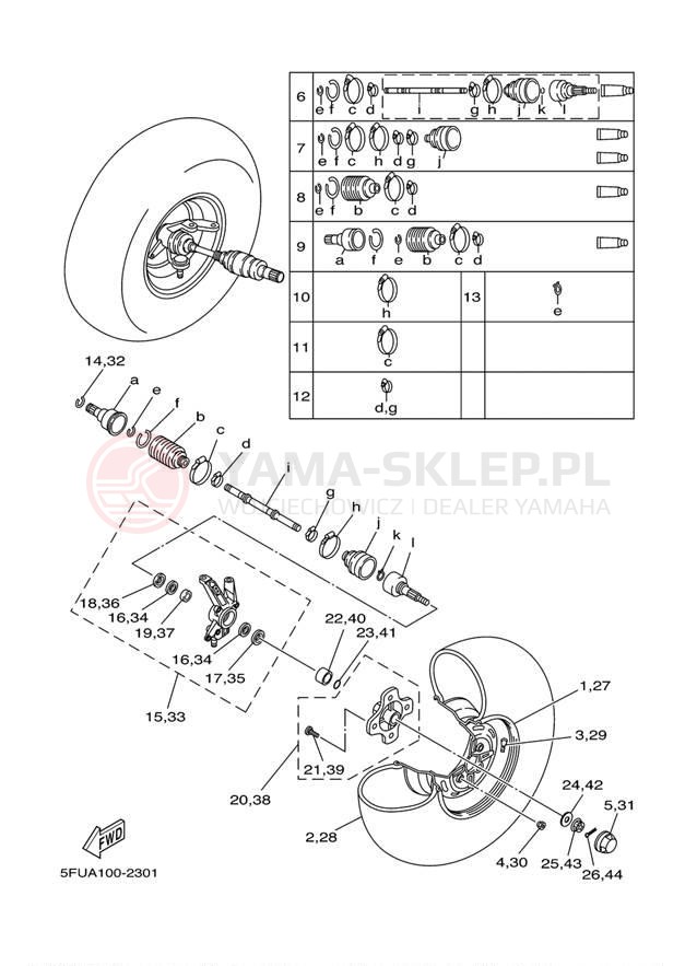 Schemat "Koło przód" do Yamaha BIG BEAR 400 4X4 YFM40FS