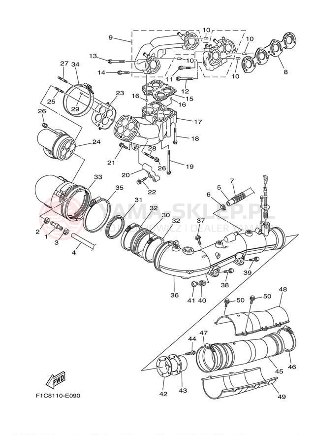 Schemat "wydech" do Yamaha SX230 SRT1000AE