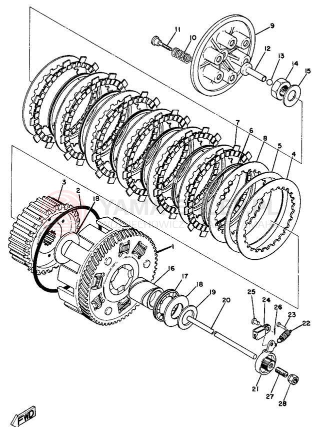 Schemat "sprzęgło" do Yamaha DT1CMX/DT1C
