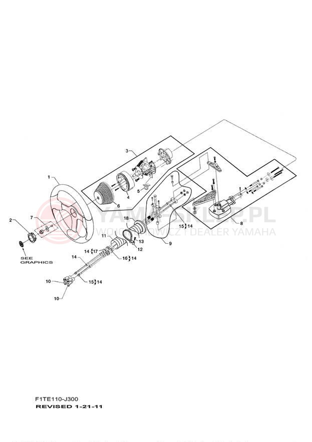 Schemat "Półki zawieszenia" do Yamaha AR210 FRT1100AG