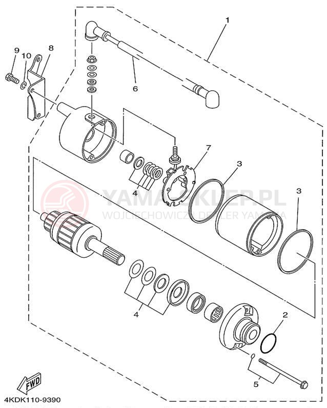 Schemat "rozrusznik" do Yamaha TIMBERWOLF 2WD YFB250FWL
