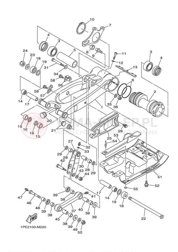 Schemat "wahacz" do Yamaha RAPTOR 700 YFM700REL/YFM700REO