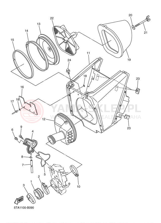 Schemat "Wtrysk paliwa" do Yamaha YZ250F YZ250FR