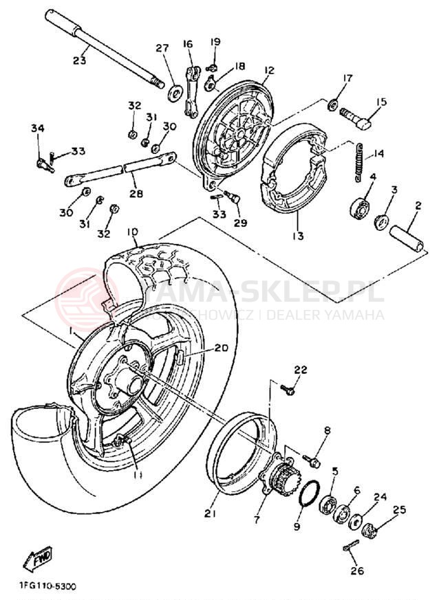 Schemat "Koło tył" do Yamaha MAXIM XJ700S/XJ700SC