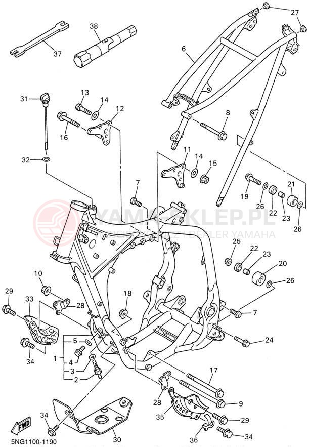 Schemat "rama" do Yamaha WR426F WR426FN