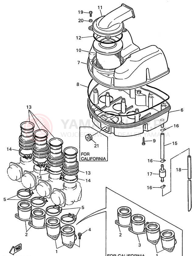 Schemat "Wtrysk paliwa" do Yamaha FZR600RLC/FZR600RL