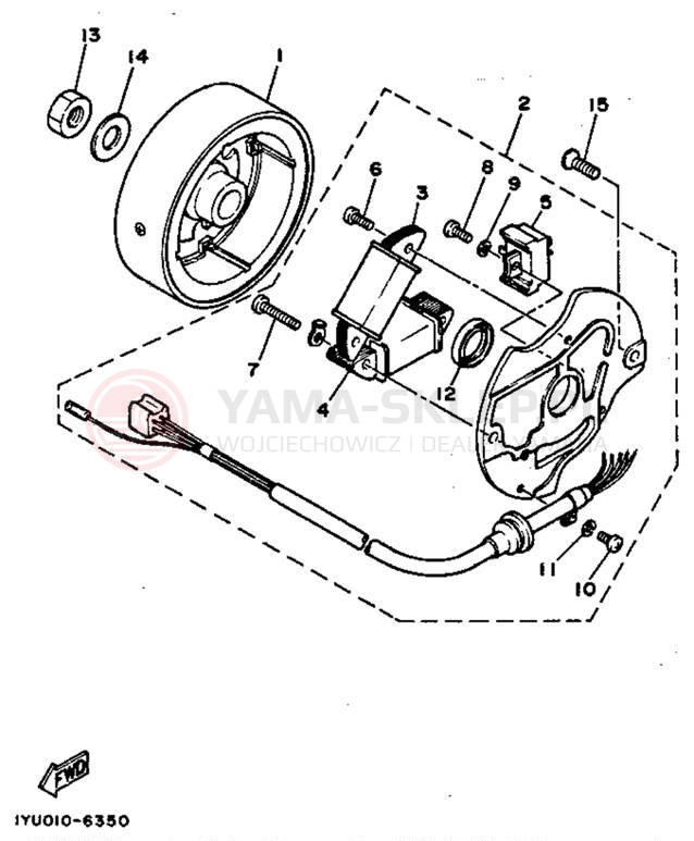 Schemat "prądnica" do Yamaha RAZZ SH50D