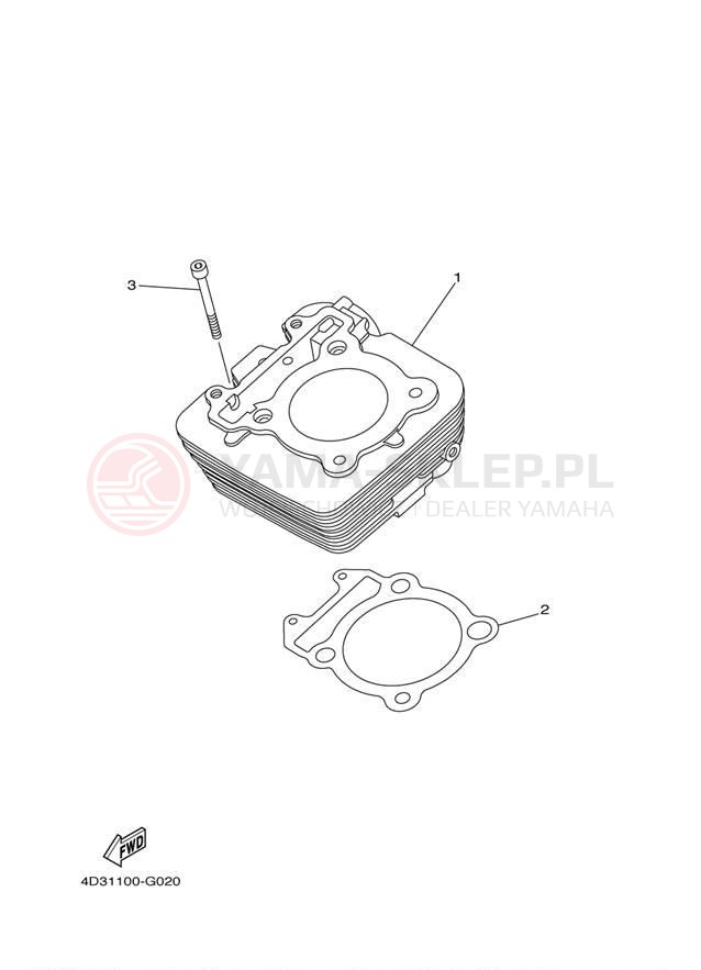 Schemat "cylinder" do Yamaha RAPTOR 250 YFM25RZW