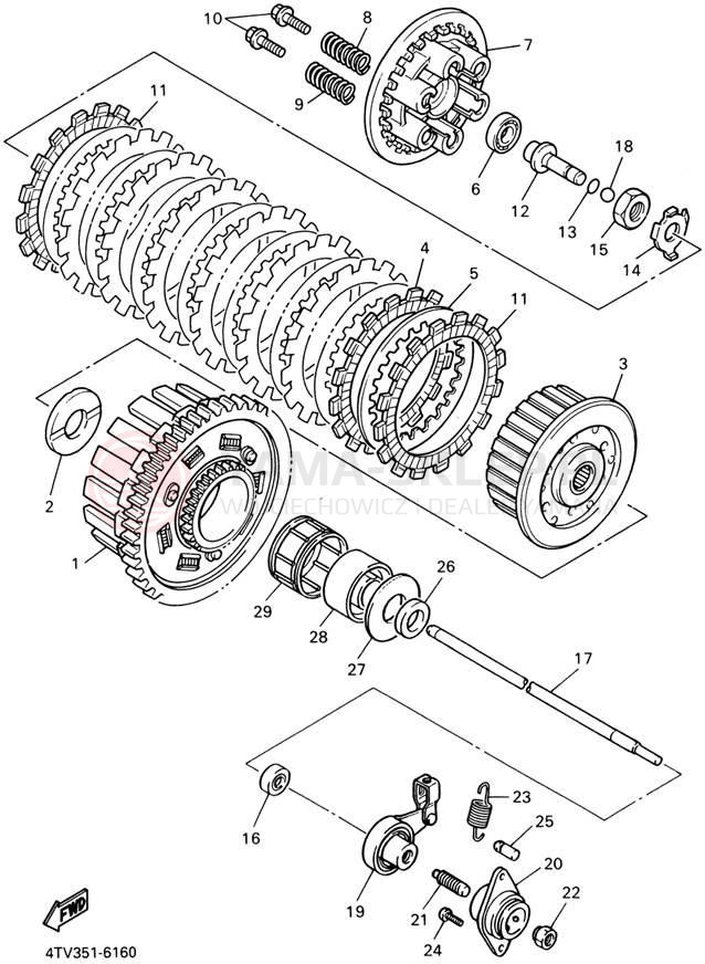 Schemat "sprzęgło" do Yamaha YZF600R YZF600RPC/YZF600RP