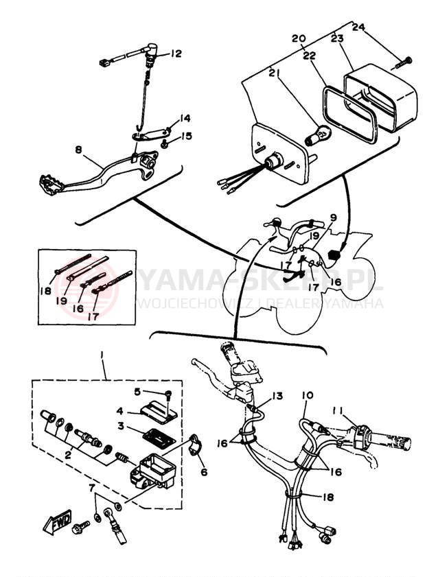 Schemat "Oświetlenie tył" do Yamaha WOLVERINE YFM35FXK