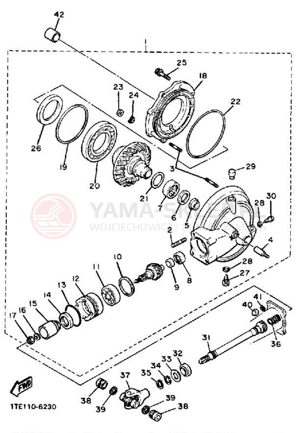 Schemat "Wał napędowy" do Yamaha VIRAGO 1100 XV1100U/XV1100UC