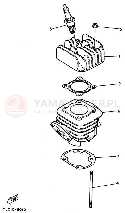 Schemat "cylinder" do Yamaha RAZZ SH50F