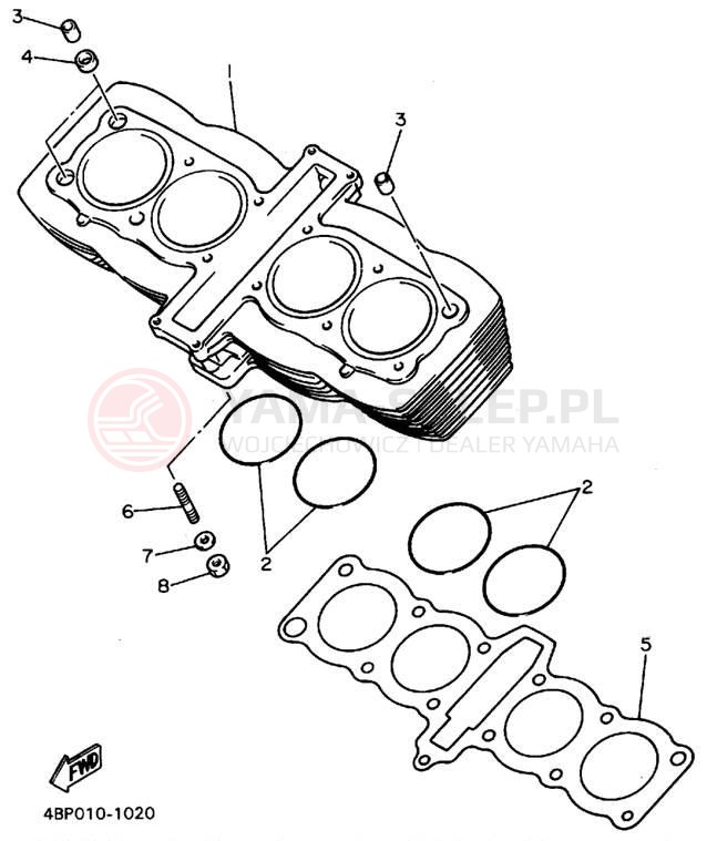 Schemat "cylinder" do Yamaha SECA II XJ600SFC/XJ600SF