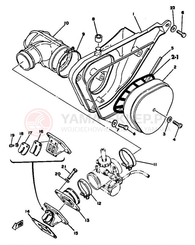 Schemat "Wtrysk paliwa" do Yamaha YZ80E