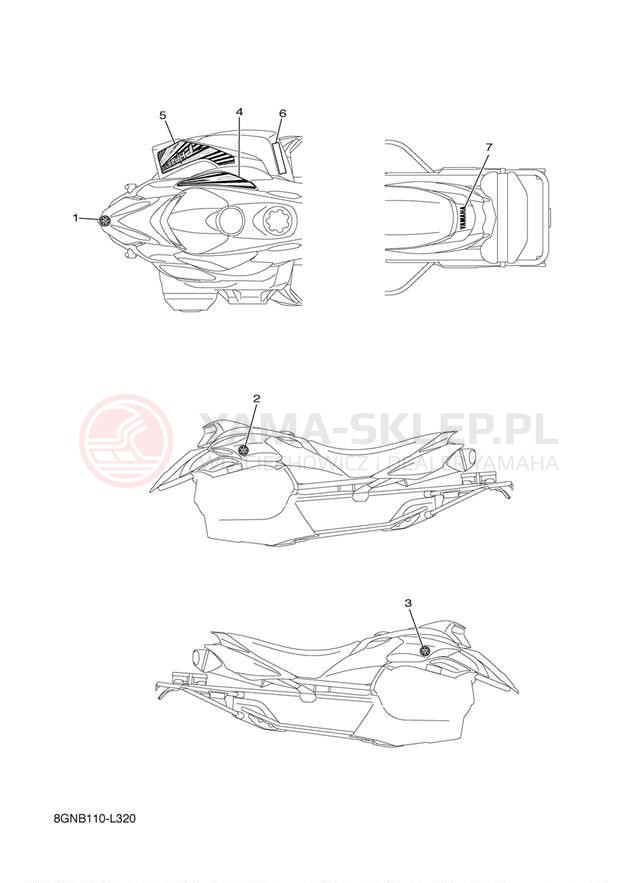 Schemat "naklejki" do Yamaha PHAZER RTX PZ50RTBW