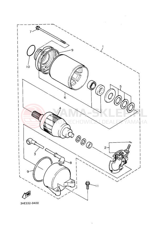 Schemat "rozrusznik" do Yamaha FZR600RE
