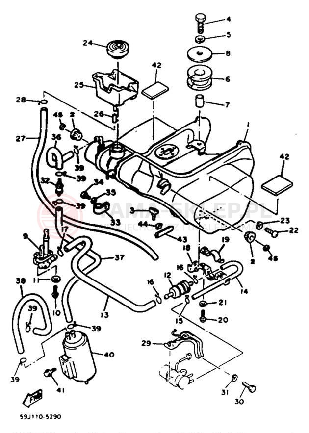 Schemat "zbiornik paliwa" do Yamaha XVZ12DN