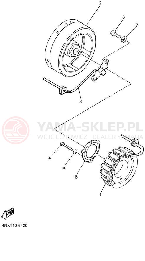 Schemat "prądnica" do Yamaha XVZ13LTN/XVZ13LTNC