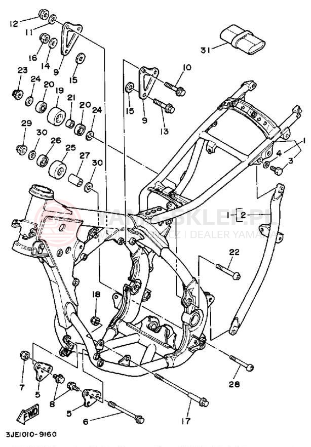 Schemat "rama" do Yamaha YZ250WRW