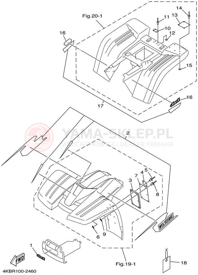 Schemat "naklejki" do Yamaha WOLVERINE YFM350FXP