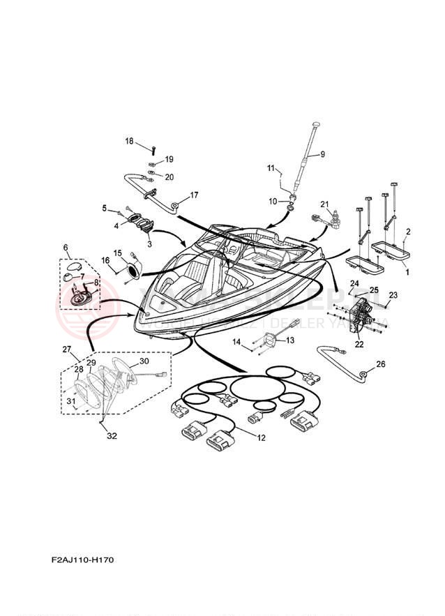 Schemat "układ elektryczny" do Yamaha 232 LIMITED S SXT1100GH