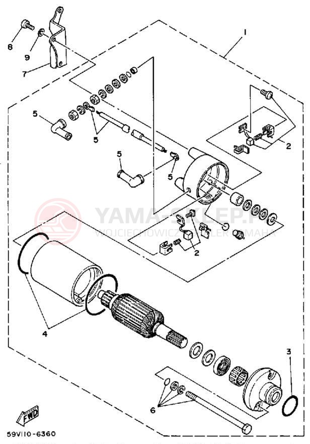 Schemat "rozrusznik" do Yamaha MOTO-4 YFM225T
