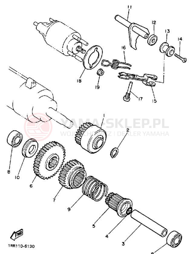 Schemat "rozrusznik" do Yamaha VIRAGO 1100 XV1100E/XV1100EC