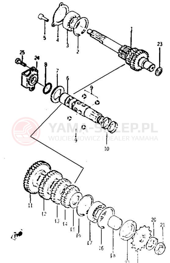 Schemat "Skrzynia biegów " do Yamaha YG1