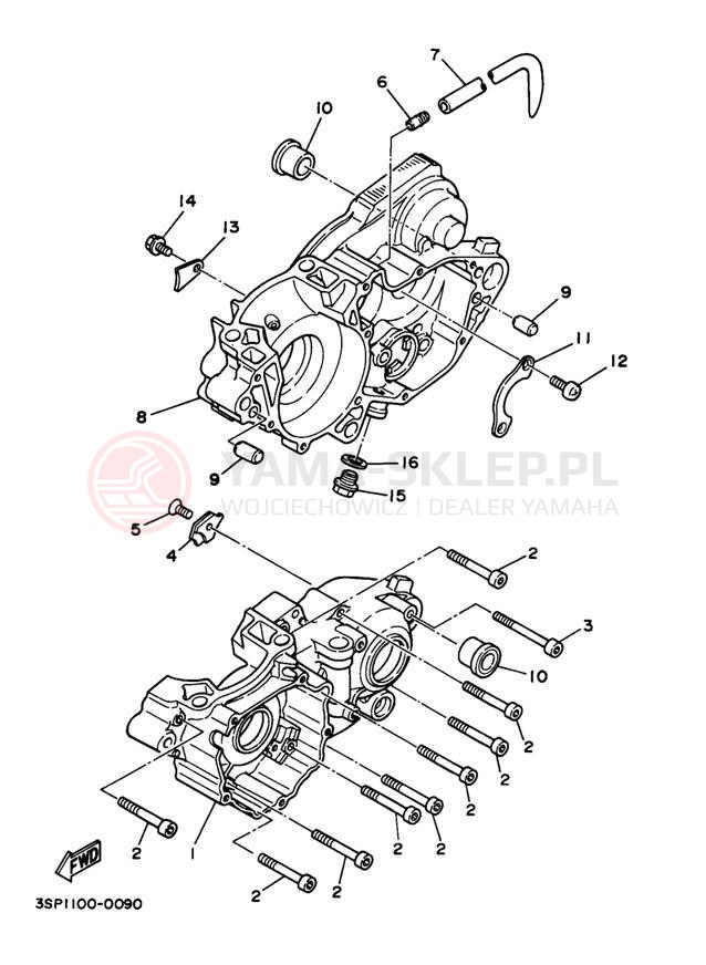 Schemat "Obudowa silnika" do Yamaha WR250ZJ