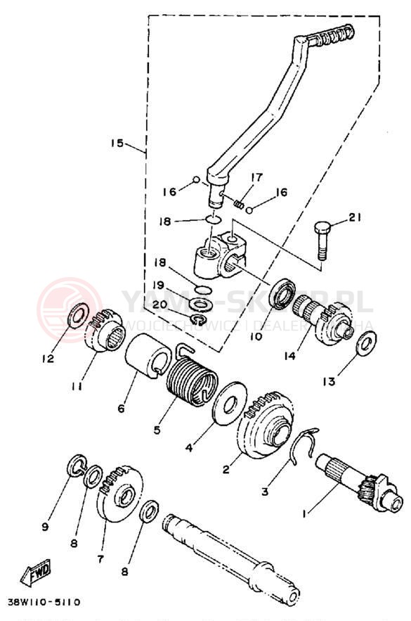 Schemat "rozrusznik" do Yamaha YTZ250N