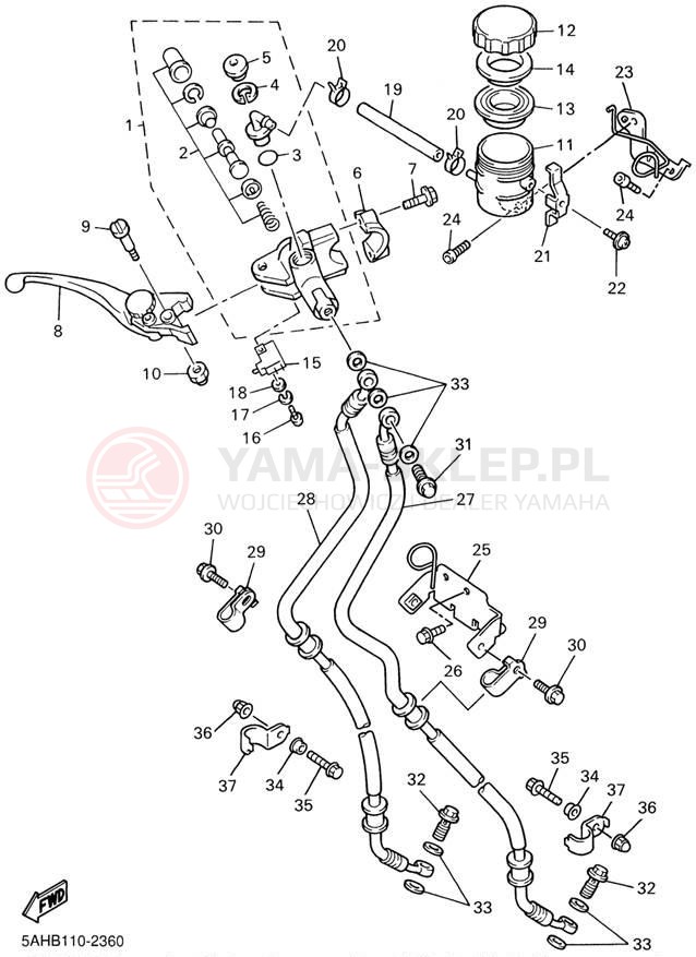 Schemat "Pompa hamulcowa przednia" do Yamaha YZF600R YZF600RPC/YZF600RP