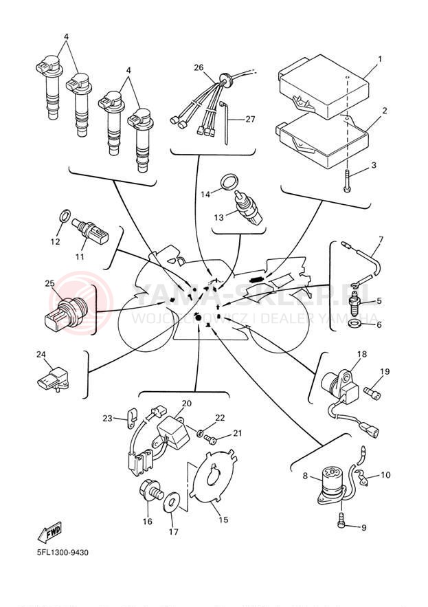 Schemat "układ elektryczny" do Yamaha YZFR7 YZFR7L