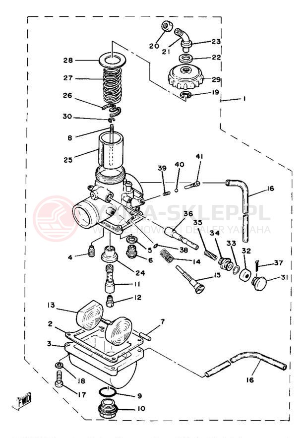 Schemat "Gaźnik" do Yamaha YZ80J
