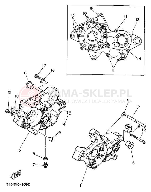 Schemat "Obudowa silnika" do Yamaha YZ125A