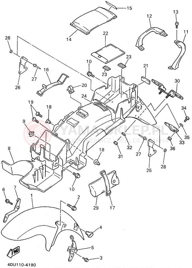 Schemat "błotnik" do Yamaha SECA II XJ600SFC/XJ600SF