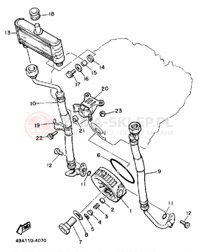 Schemat "Chłodnica oleju" do Yamaha FJ600LC/FJ600L