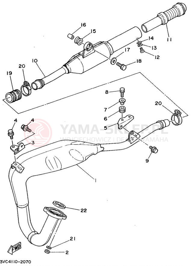 Schemat "Wydech końcowy" do Yamaha RT180D