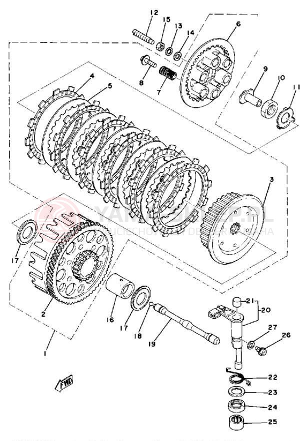 Schemat "sprzęgło" do Yamaha IT400D/IT250D