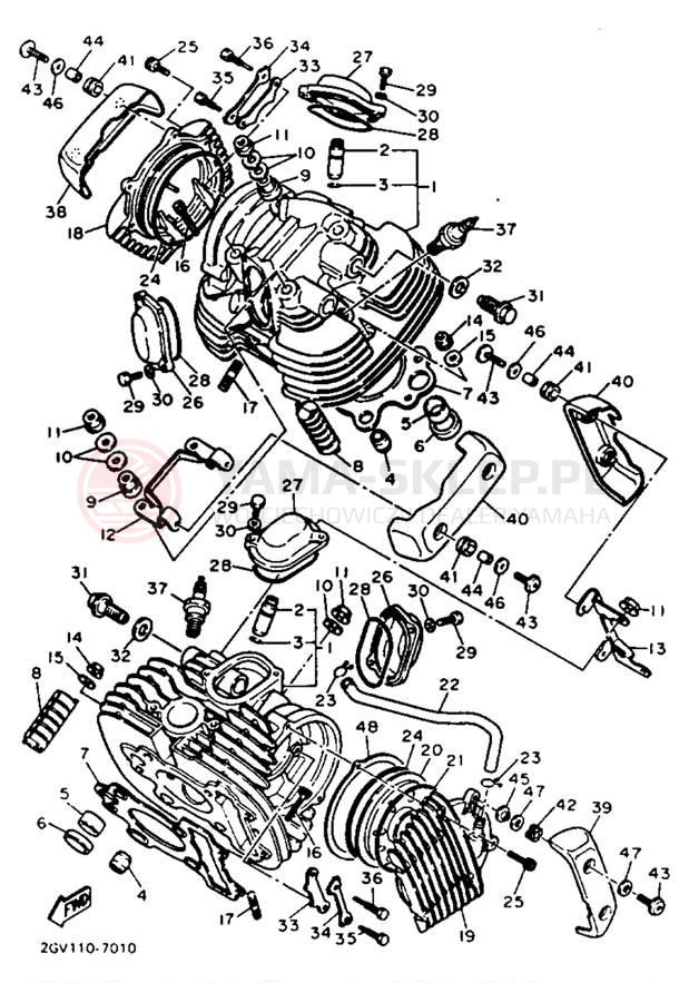 Schemat "głowica" do Yamaha VIRAGO 535 XV535TC/XV535T