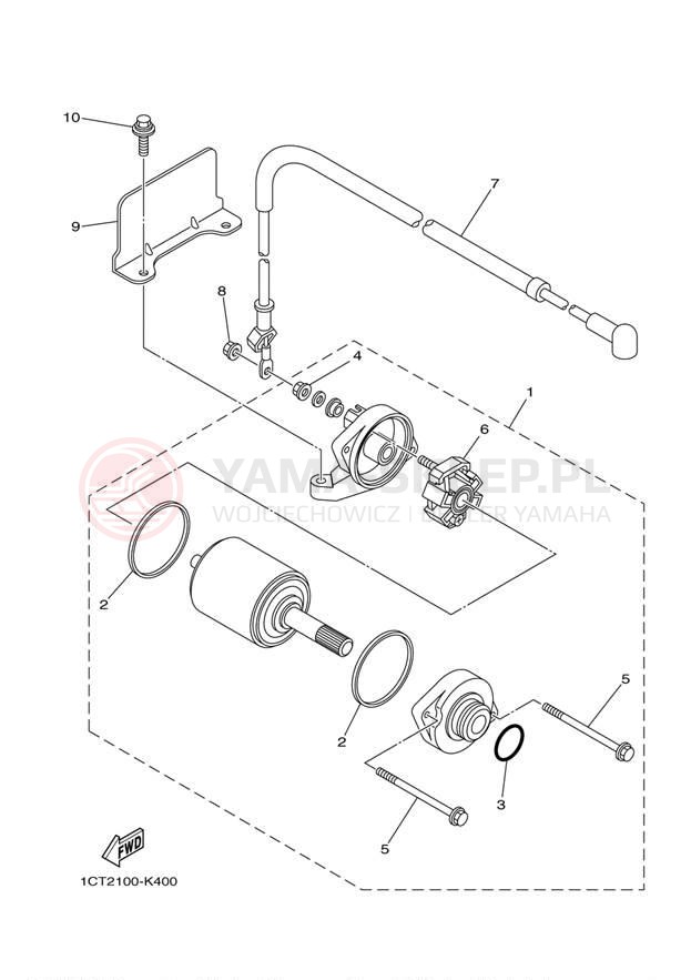 Schemat "rozrusznik" do Yamaha GRIZZLY 450 EPS 4WD YFM45FGPDL