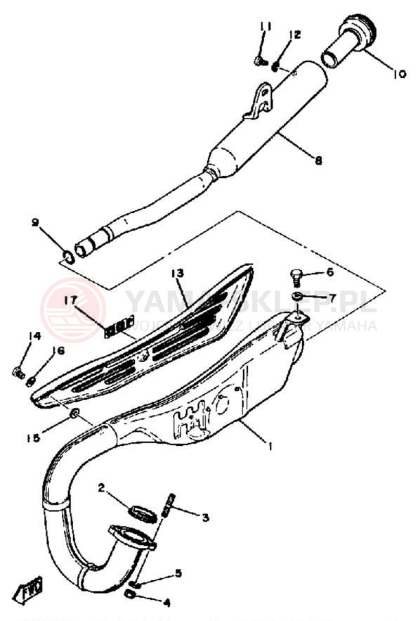 Schemat "Wydech końcowy" do Yamaha MX100K