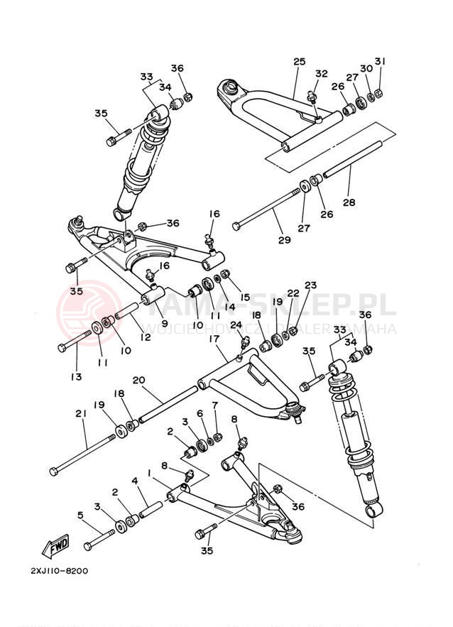 Schemat "Koło przód" do Yamaha BLASTER YFS200M