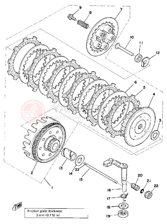 Schemat "sprzęgło" do Yamaha YZ175C