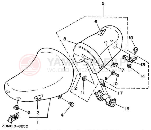 Schemat "siedzenie" do Yamaha VIRAGO 250 XV250G/XV250GC
