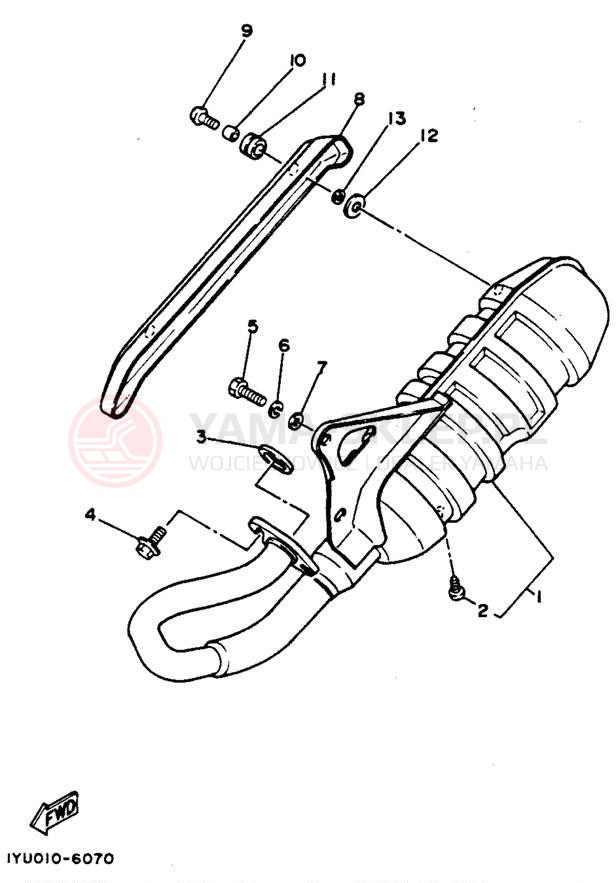 Schemat "Wydech końcowy" do Yamaha RAZZ SH50F