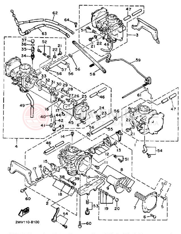 Schemat "Gaźnik" do Yamaha XVZ13U/XVZ13UC