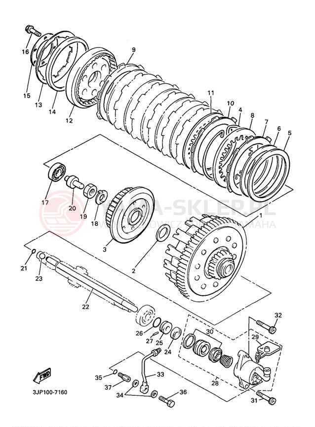 Schemat "sprzęgło" do Yamaha V-MAX 1200 VMX12JC/VMX12J